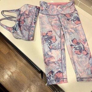 Peloton Pink and Purple Floral Sports Set
